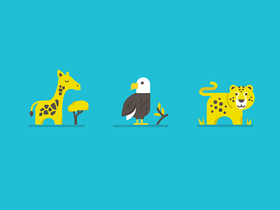 More Animals for the kids animals eagle giraffe icons illustration tiger