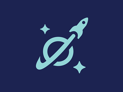 To space and beyond. logo space spaceship stars