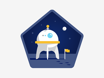 Voyager badges icons illustration space