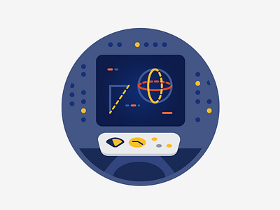 Control Panel badges icons illustration space