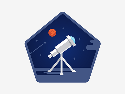 Stargazer badges icons illustration space