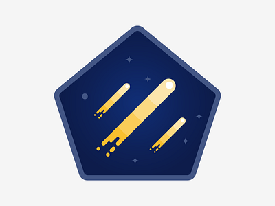 Shooting Stars badges icons illustration space