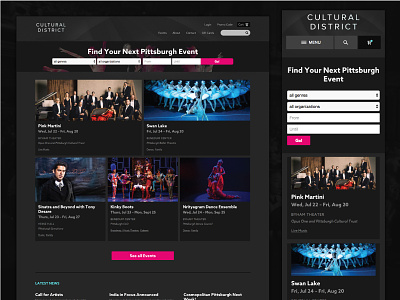 Pittsburgh Cultural District Redesign non profit site theater website