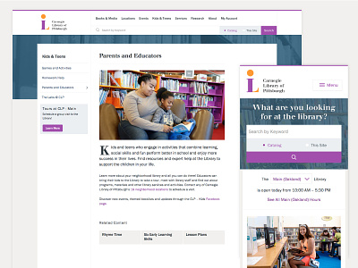 Carnegie Library of Pittsburgh Redesign library pittsburgh redesign web
