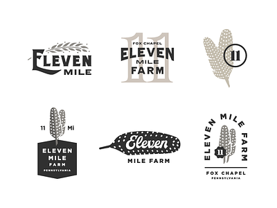 Eleven Mile Options concepts eleven farm feather logo