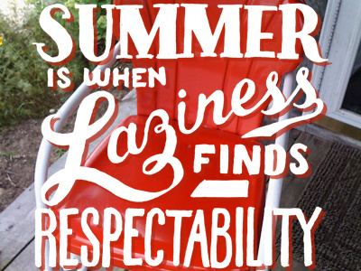 Lazy Summer fun lettering typography