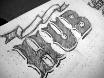 HUB lettering sketch type typography