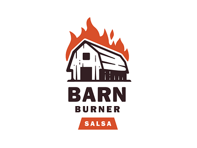 Barn Burner Salsa reject barn illustration logo mark