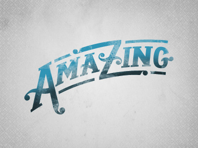 Amazing blue lettering type typography