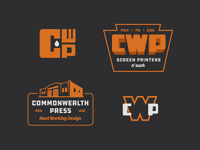 Commonwealth Press alt illustration logo typography