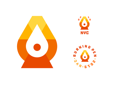 Burning Pen illustration logo