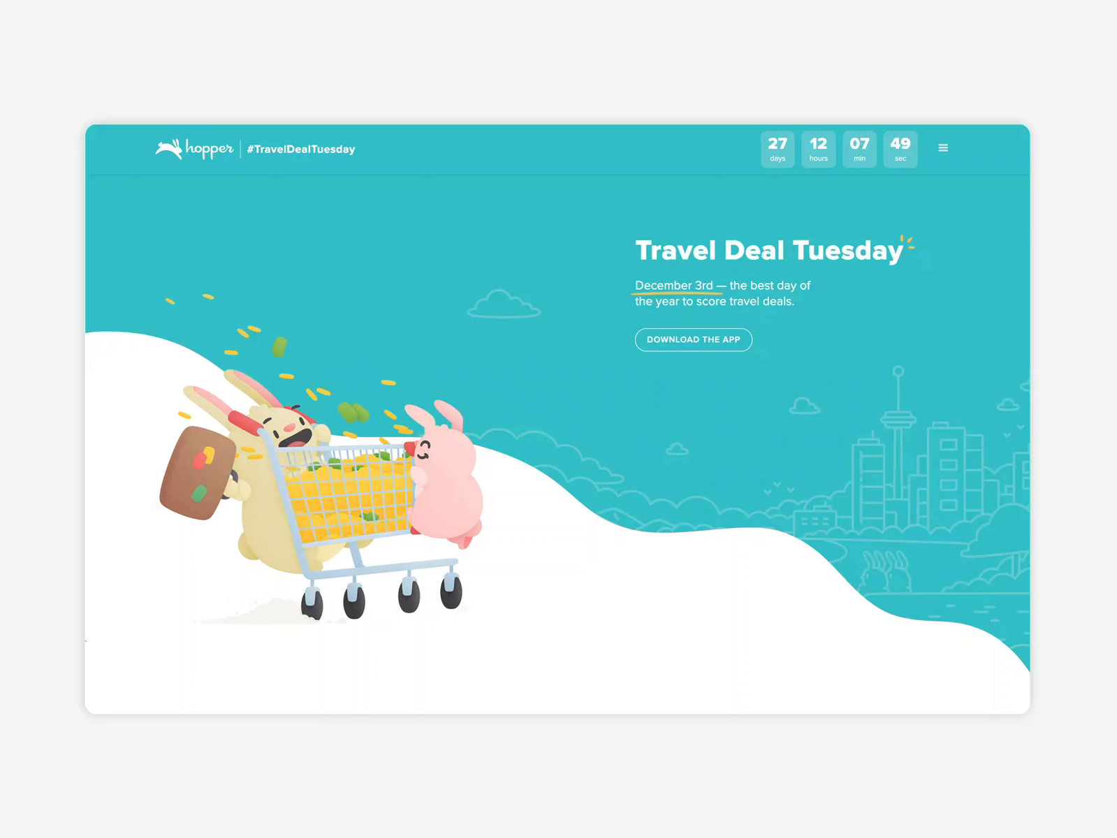 Travel Deal Tuesday 2019 Microsite by Erica Gregor for Hopper on