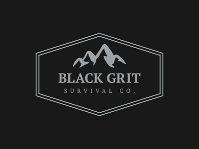 Logo Design for "Black Grit" black branding design flat graphic icon icons illustration illustrator lettering logo logo design logotype minimmal simple sketch survival typography vector web