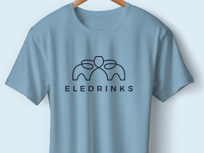Eledrinks logo on T-shirt animallogo brandidentitydesign branding creativelogo design drinkslogo elephantlogo graphic design icon illustration logo logo design logodesigner logotype ui ux vector