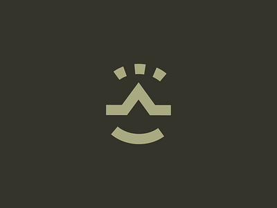 Into the Open abstract camping logo minimal mountain outdoor