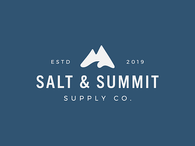 Salt & Summit activity adventure logo minimal mountain outdoor surfing waves