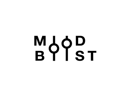 Mood Boost dj fun logo minimal music playful typeface volumn wordmark