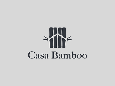 House & Bamboo Logo bamboo elegant home house logo modern