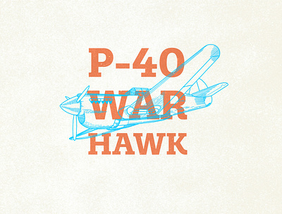 P-40 Warhawk Airplane Illustration aircraft airplane fly graphic graphic design illustration photoshop poster texture typography vintage