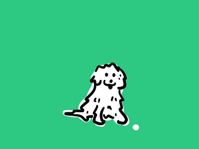 Lil doggo animal best pall dog doggie golf golf ball golfer good boy green illustration maltese puppy white
