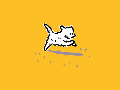 Puppy animal art dog doggo friend good boy illustration maltese puppy white yellow