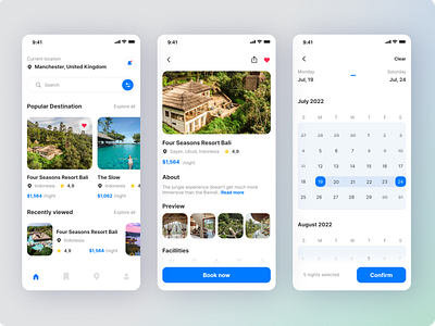 Booking App | Daily UI Challenge (holiday booking) account app book book now booking app calendar dailyui design figma flow hiloday holiday booking hotel hotel booking ios mobile study ui ui design ux