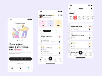 Task manager App - Mobile App by Nataliia Tytarenko on Dribbble