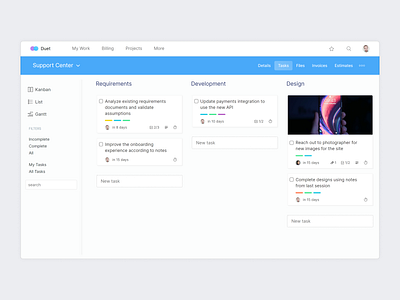 Duet - Project Task List (Kanban View)