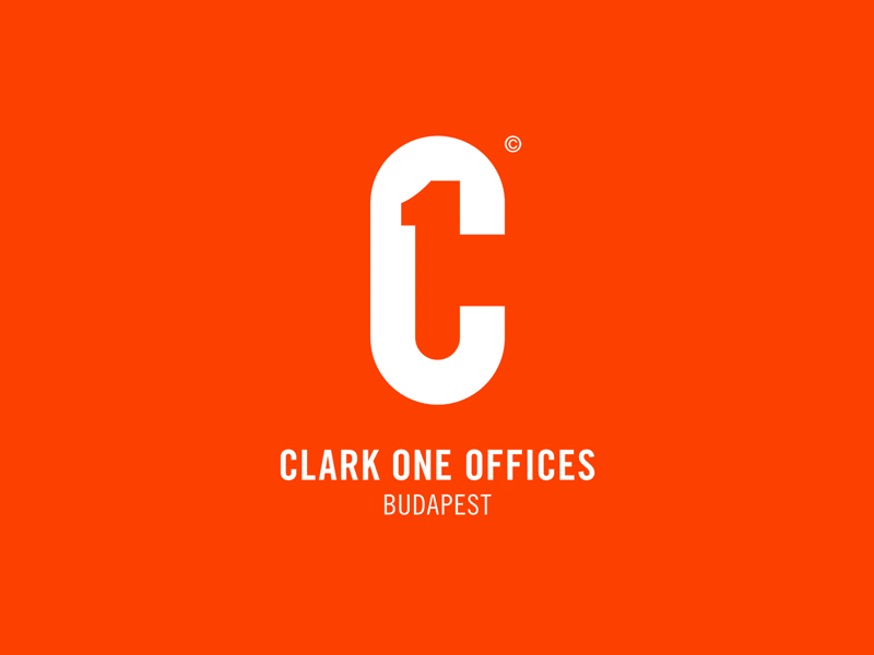 Clark One Office (C1) - office building logo branding cheerful design identity branding illustrator cc lettering logo minimal office branding typography vector