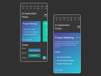 Schedule App app design ui ux