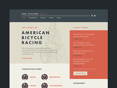 USA Cycling Web bicycle concept cycle cycling idea ui user interface ux web