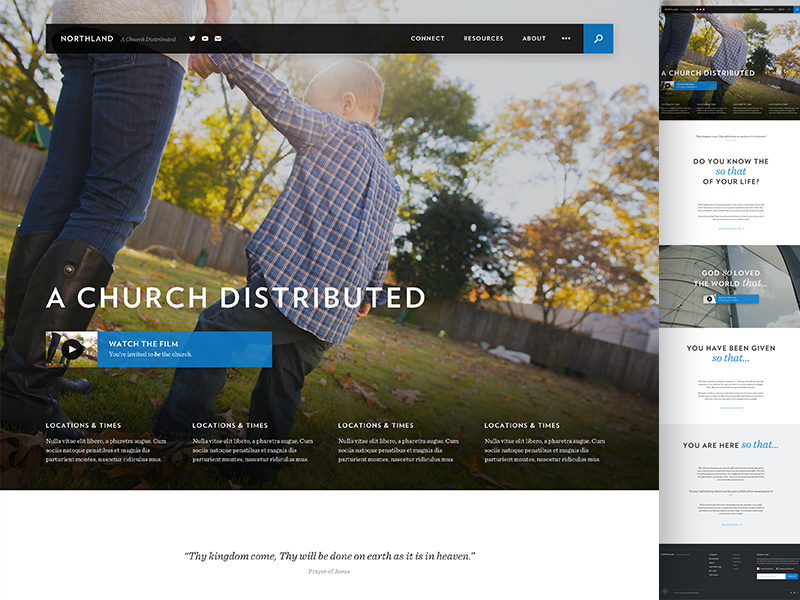 "Church of Churches" ux ui navigation sentinel verlag story marketing website church