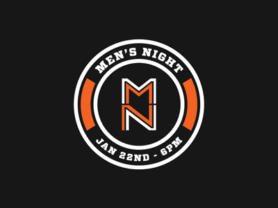 Mens Night church illustrator logo mark mens night orange vitesse