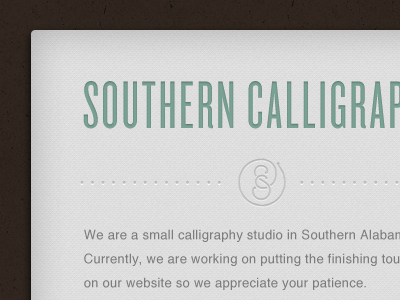 SC Coming Soon Splash Page button calligraphy coming construction page soon southern splash texture typography webpage website