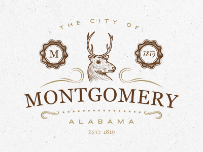 Deer and Seals alabama branding city deer logo mark montgomery school state texture typography work