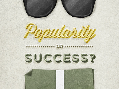 Popularity Or Success? article editorial green illustration magazine texture typography yellow