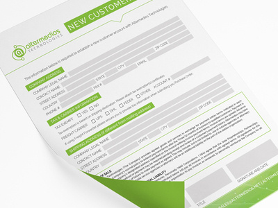 New Customer Form branding form indesign new customer one pager online form