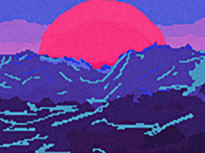 SUN-UP // DAY47 - Feekaj art artwork baugasm blue debut design dribbble gradient montain mountain painting photoshop pixel pixel art pixelart pixels purple sun sunrise us
