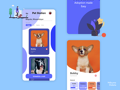 Pet station - Adoption made easy app design dribbble illustration mobile mobile app design ui ux vector web
