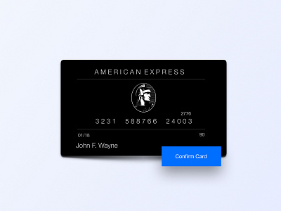 Credit Card UI american bank black card clean credit design express minimal raff hbb ui ux web white