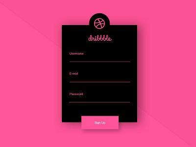 Dribble Sign in UI black clean dribbble login logo pink raff hbb sign ui up ux web