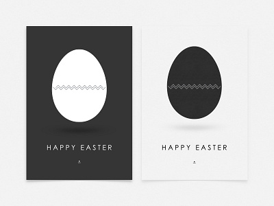 Happy Easter Card / Poster black branding design easter egg happy illustration minimal poster raff hbb white
