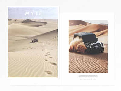 WYTE / Magazine Cover Concept article branding cars clean cover desert design logo magazine mercedes minimal poster raff hbb white wyte