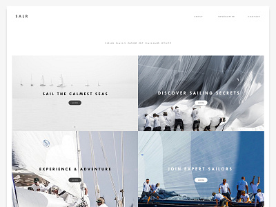 S A L R / Web Magazine Concept article branding clean design magazine minimal raff hbb sail sailing ui ux web white