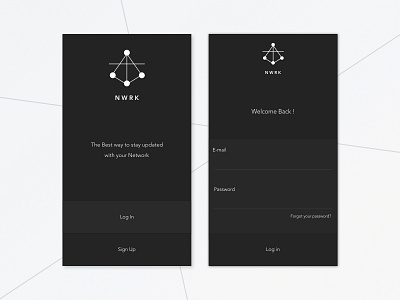 NWRK UI Concept app black design ios minimal network nwrk raff hbb ui ux white