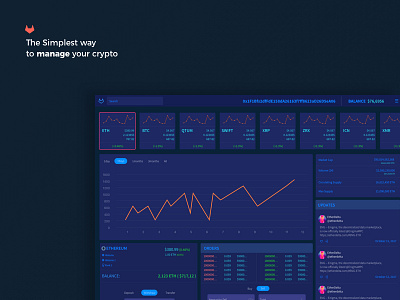 Blue Crypto balance blockchain coins crypto cryptocurrency currency dashboard ethereum gradient raff hbb trade ui ux