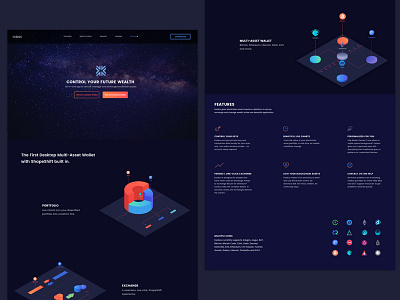 Exodus UI / UI Challenge blockchain coins crypto cryptocurrency currency dashboard ethereum exodus raff hbb trade ui ux website balance