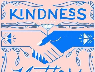 Kindness Matters hands illustration kindness lettering wip