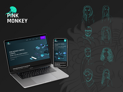 Pinkmonkey Marketing | Website Design branding illustraion logo ui design ux design website design