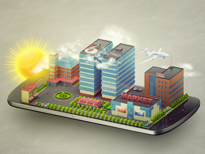 Illustration for mobile application promo site.